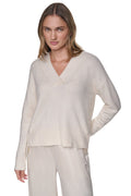 BUTTON DETAIL V-NECK SWEATER
