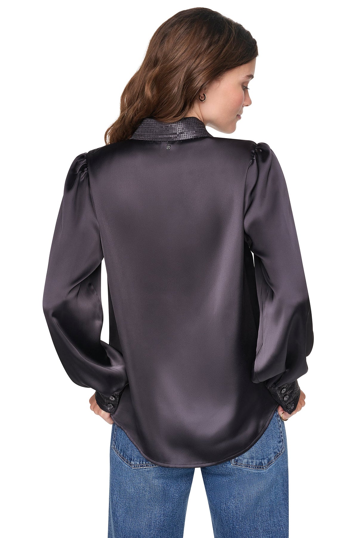 MATTE SATIN PUFF SLEEVE SHIRT