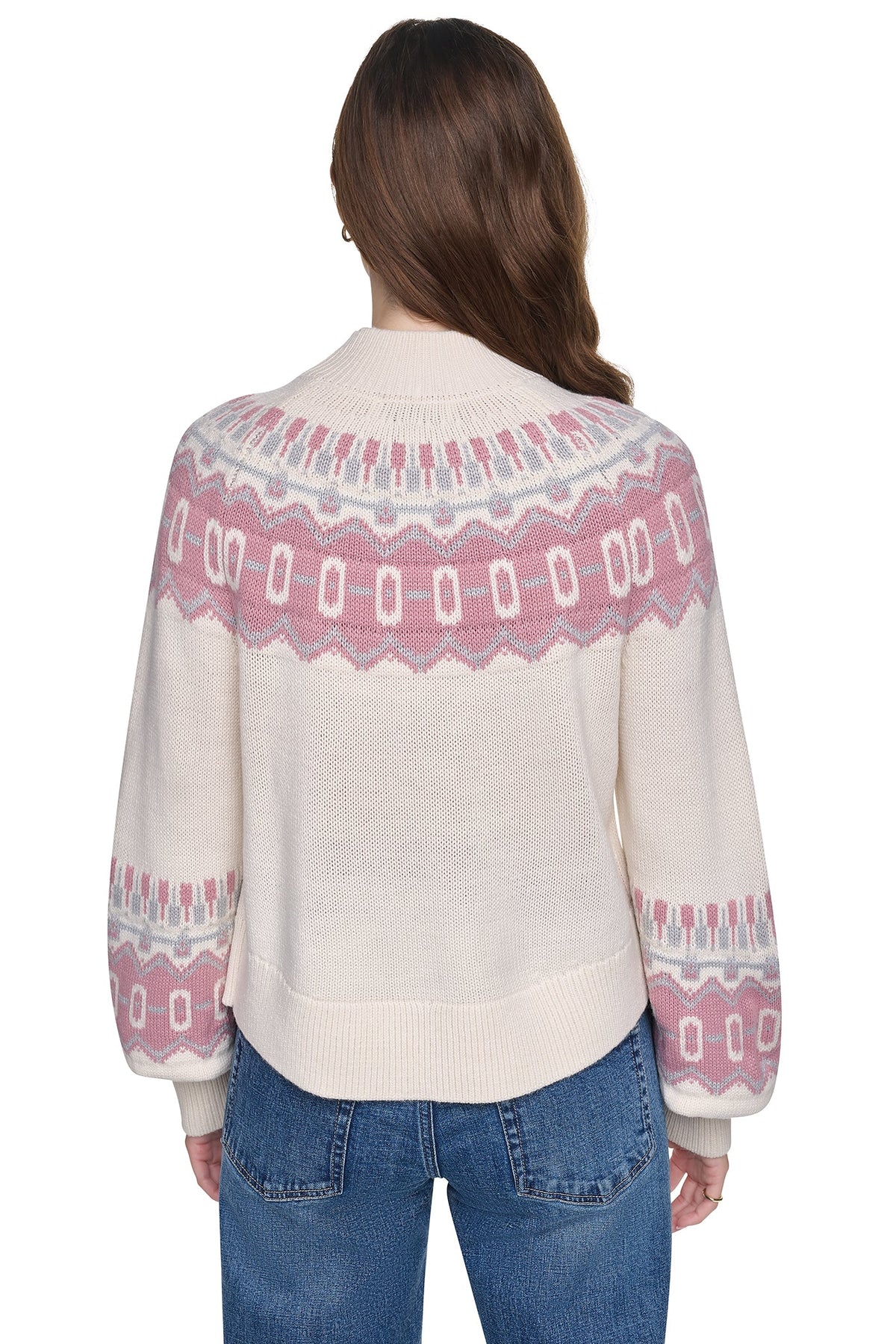 FAIR ISLE MOCK-NECK SWEATER