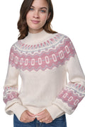 FAIR ISLE MOCK-NECK SWEATER