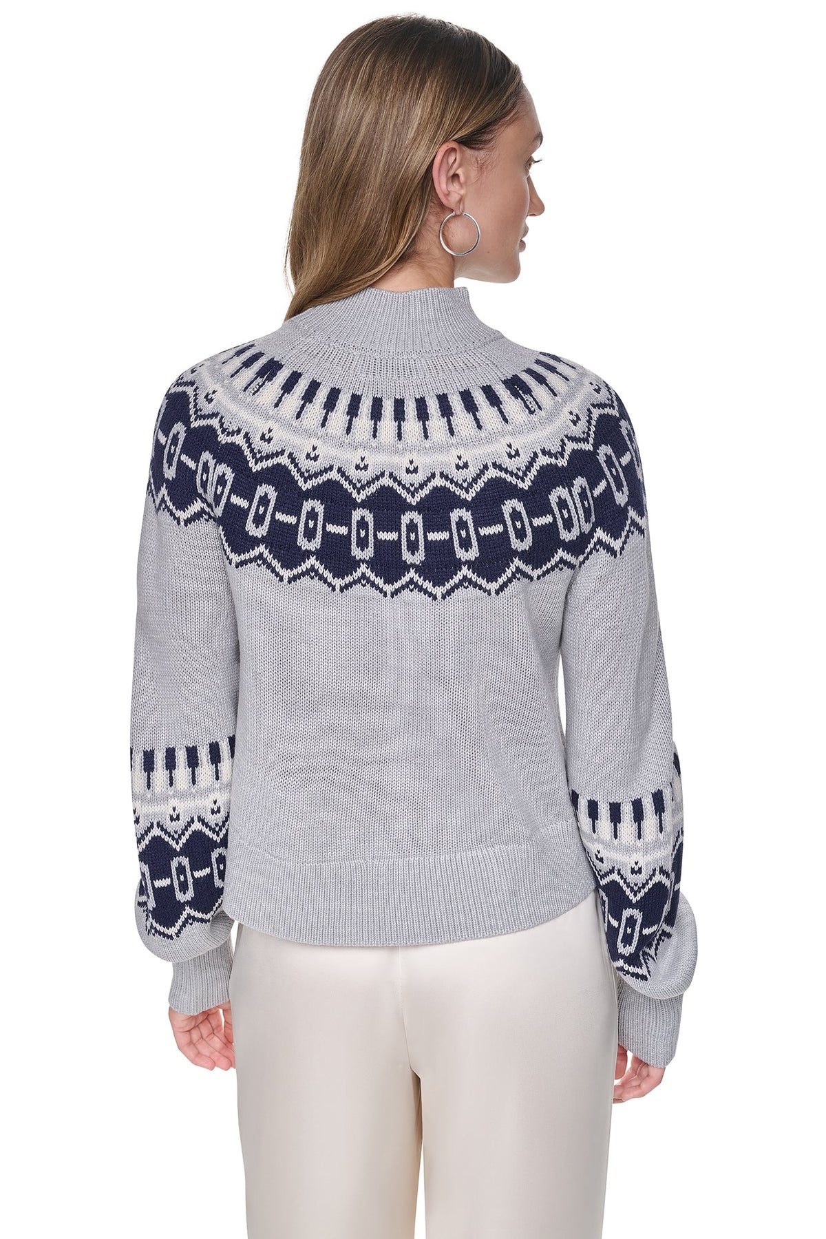 FAIR ISLE MOCK-NECK SWEATER