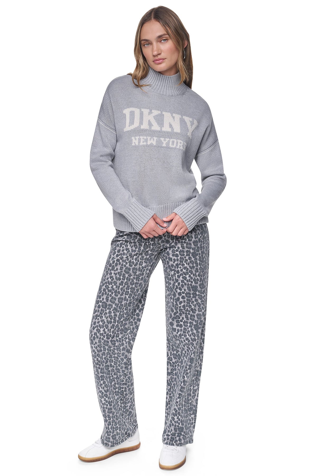 METALLIC LOGO TURTLENECK SWEATER