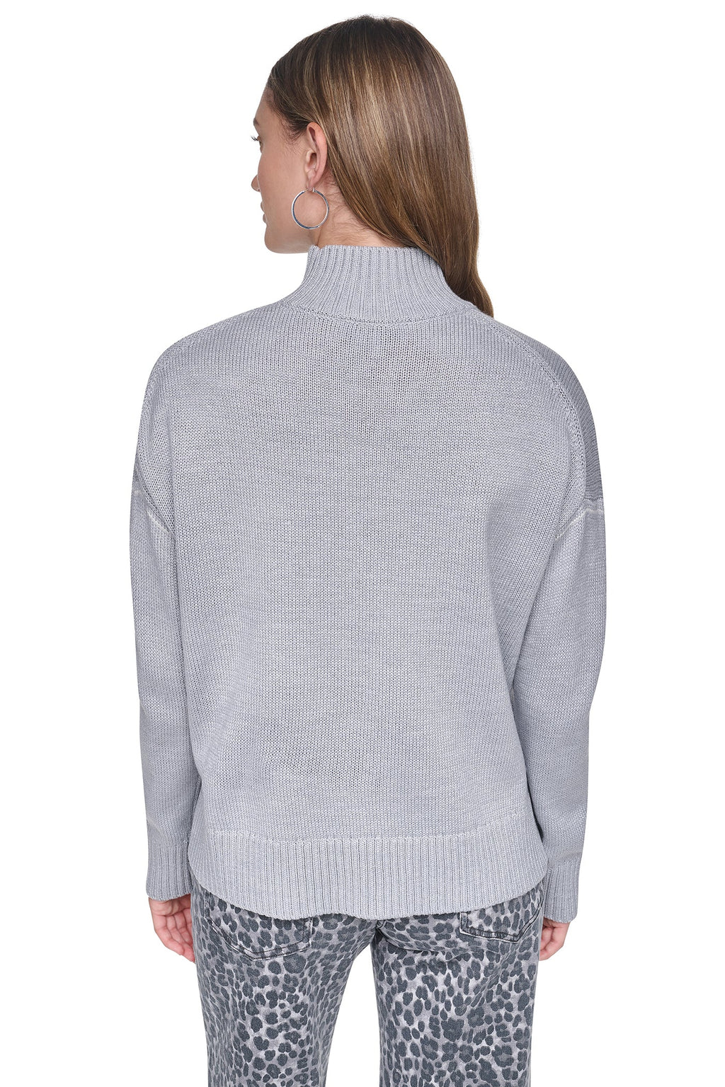 METALLIC LOGO TURTLENECK SWEATER