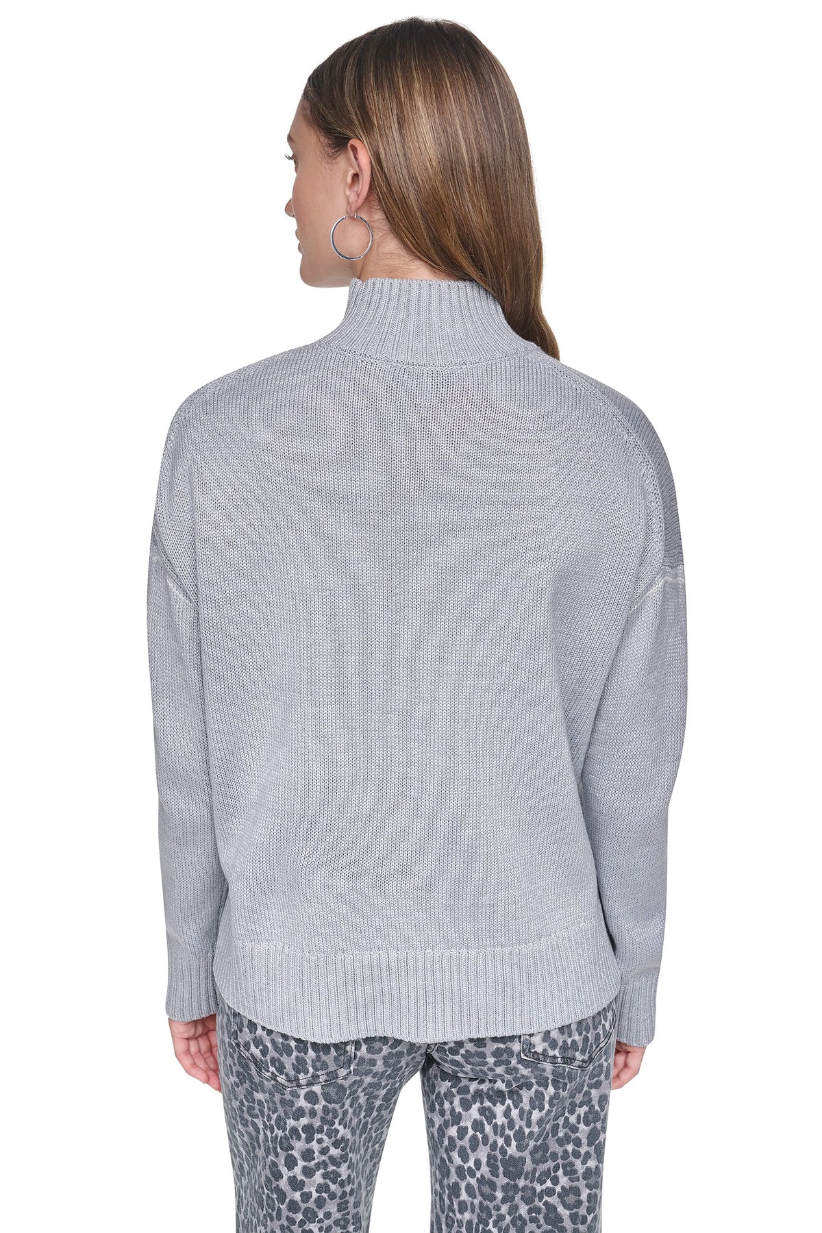 METALLIC LOGO TURTLENECK SWEATER