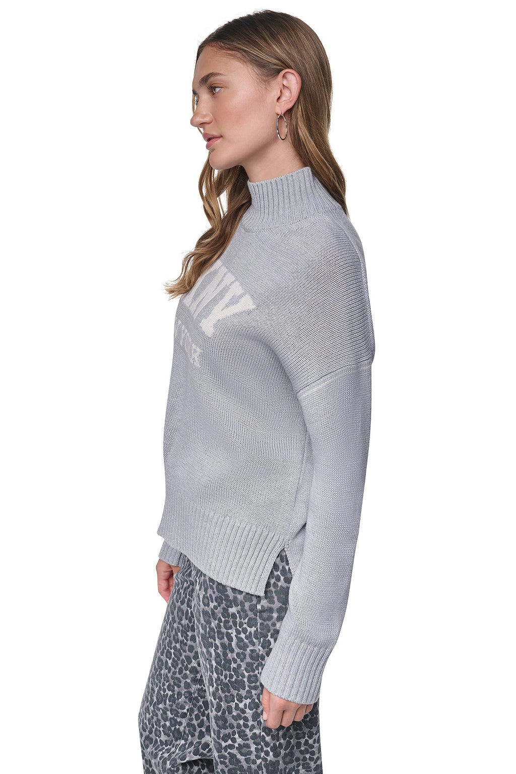 METALLIC LOGO TURTLENECK SWEATER