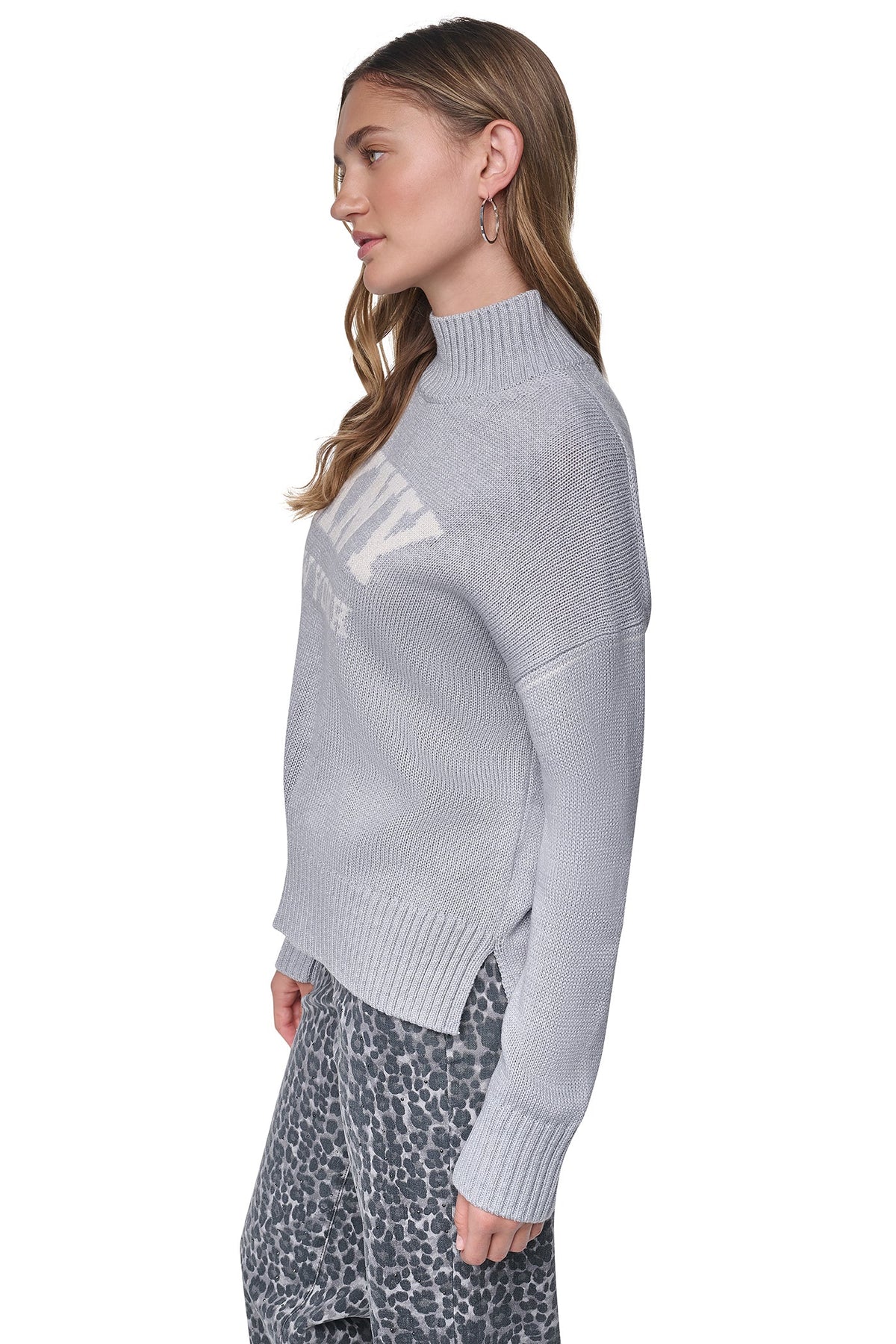 METALLIC LOGO TURTLENECK SWEATER