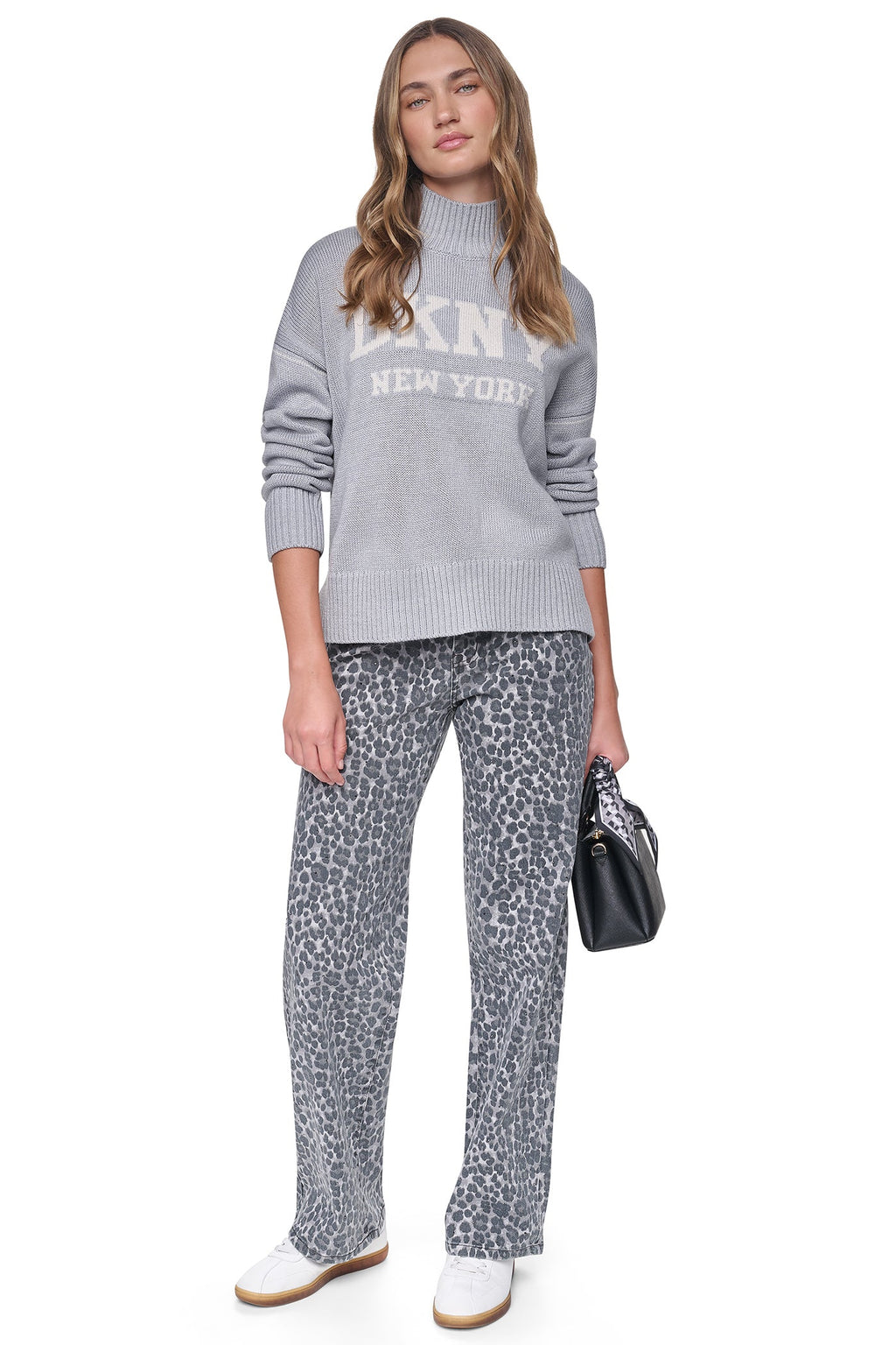 METALLIC LOGO TURTLENECK SWEATER