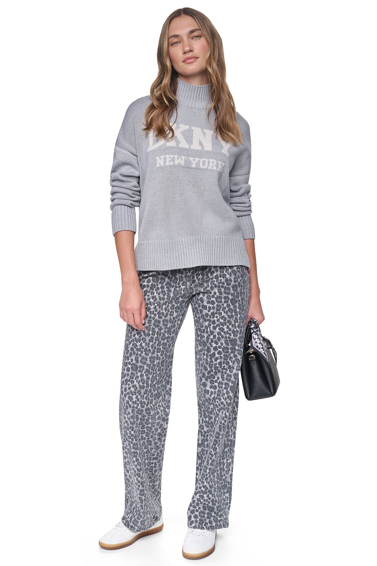 METALLIC LOGO TURTLENECK SWEATER