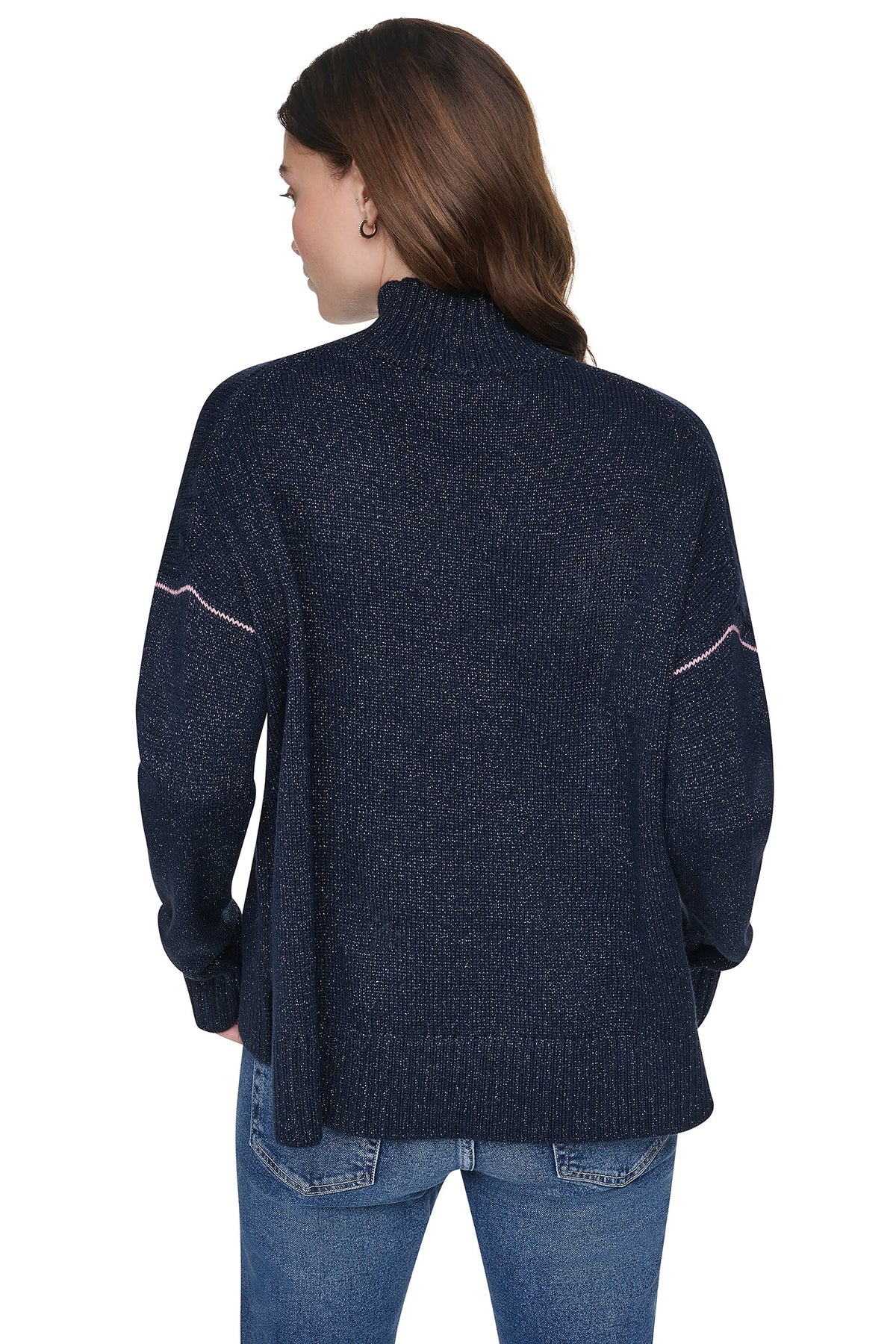 LOGO TURTLENECK HIGH LOW SWEATER