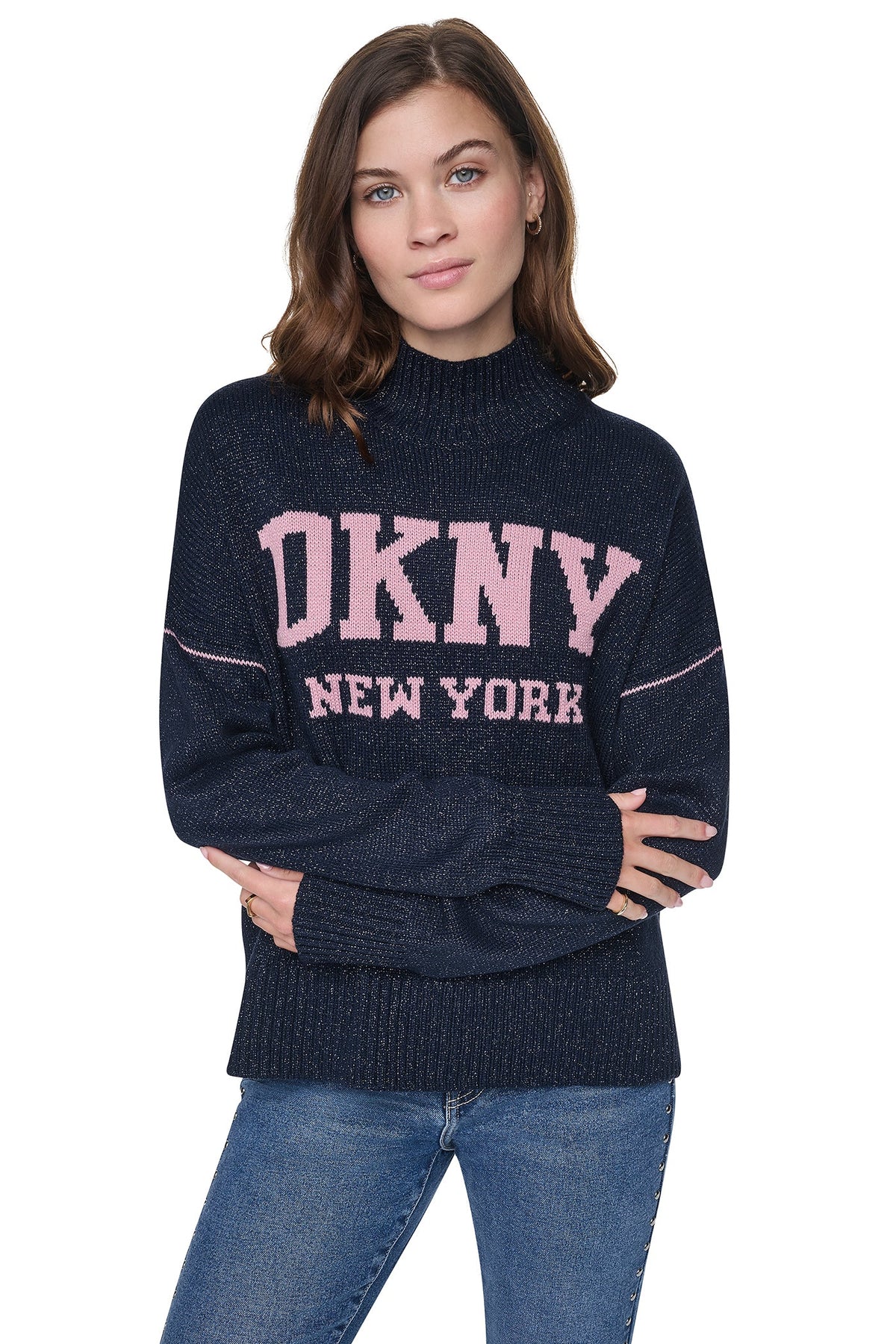 LOGO TURTLENECK HIGH LOW SWEATER