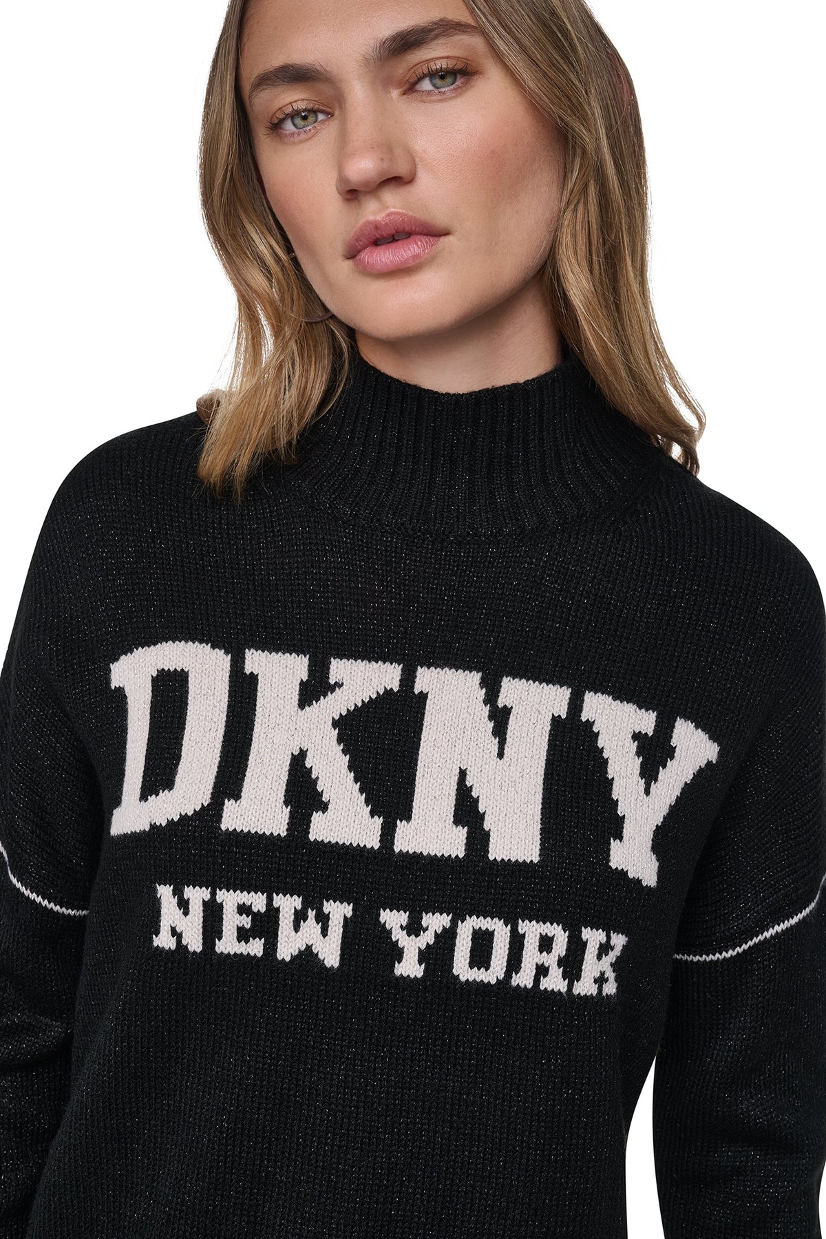LOGO TURTLENECK HIGH LOW SWEATER