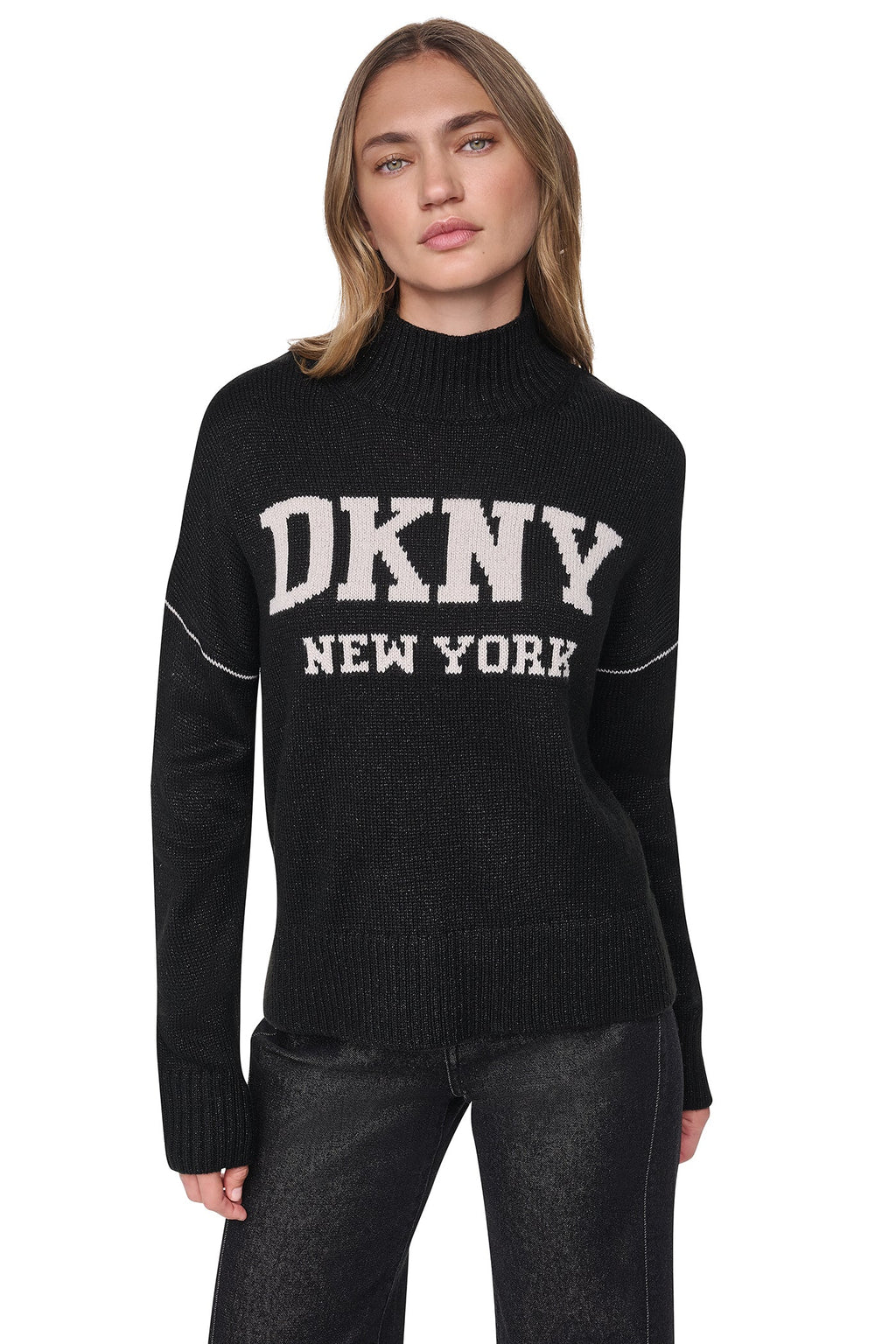 LOGO TURTLENECK HIGH LOW SWEATER