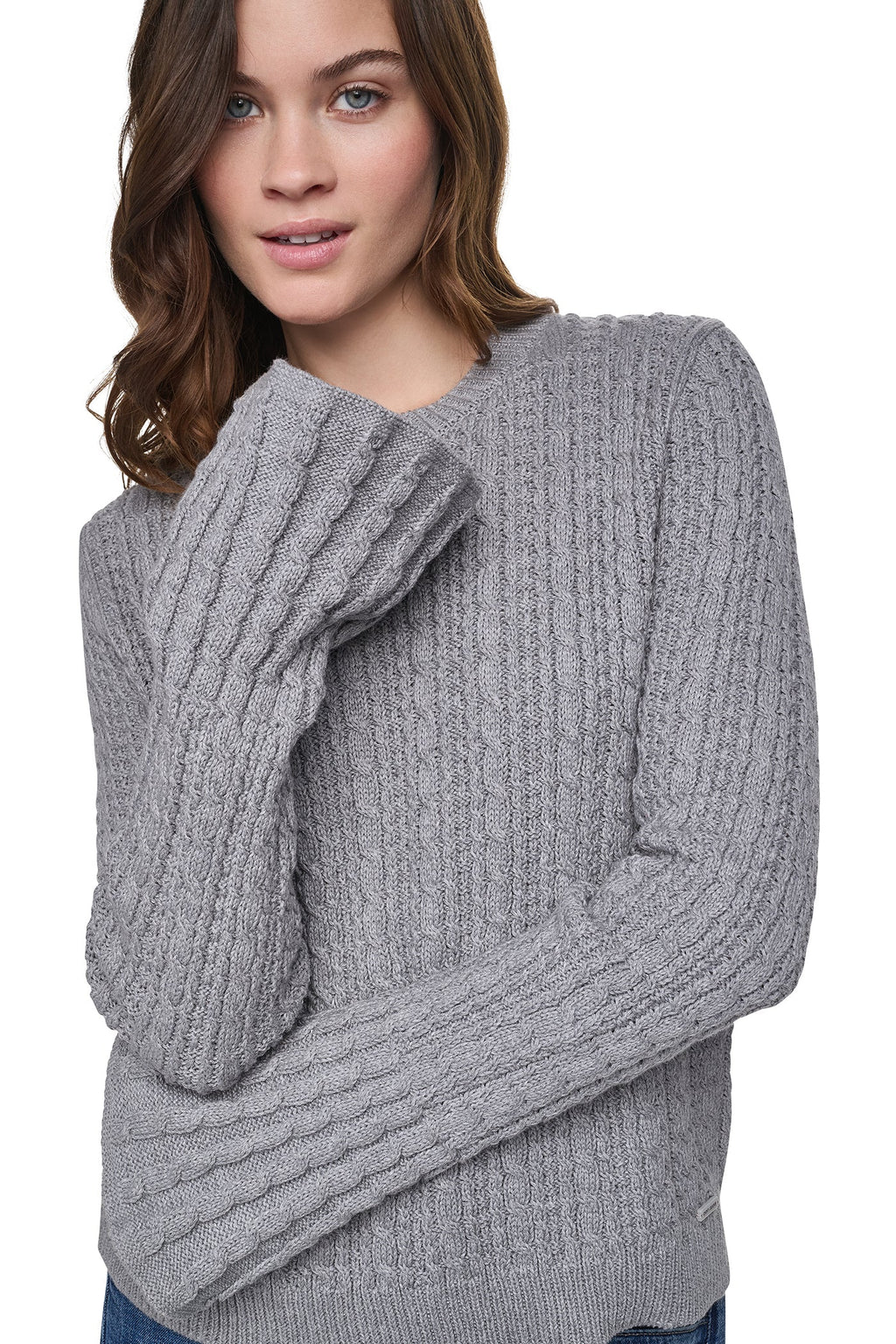 BELL CUFF CABLE SWEATER