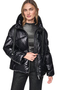 QUILTED MOCK NECK PUFFER JACKET