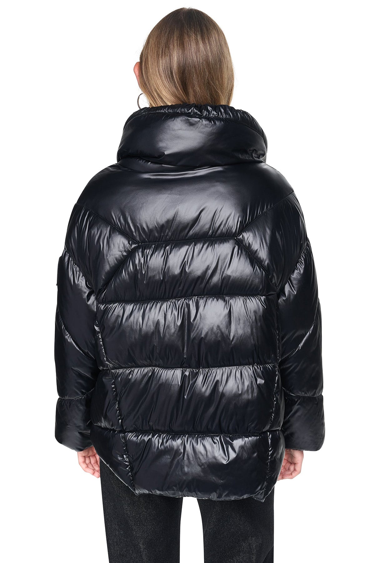 QUILTED MOCK NECK PUFFER JACKET