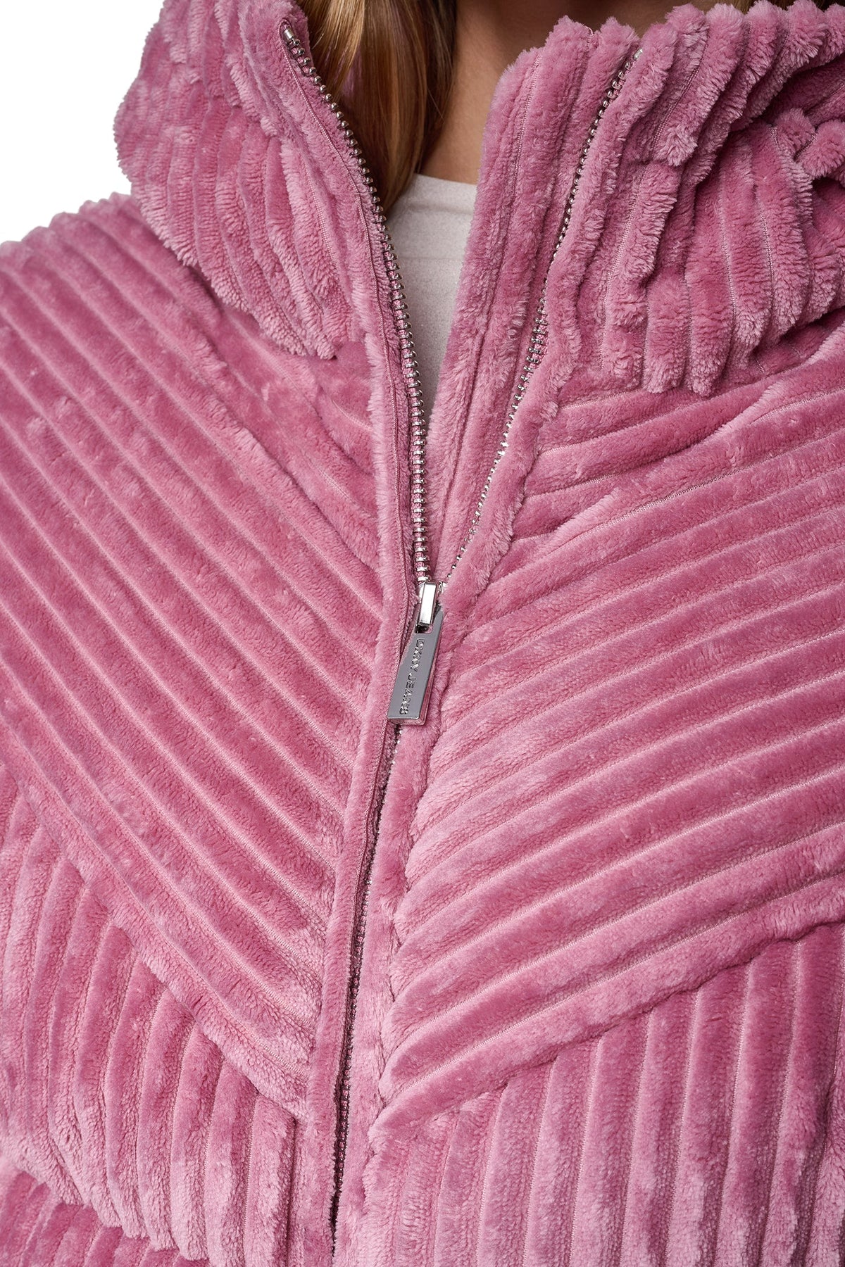 HOODED CORDUROY PUFFER JACKET
