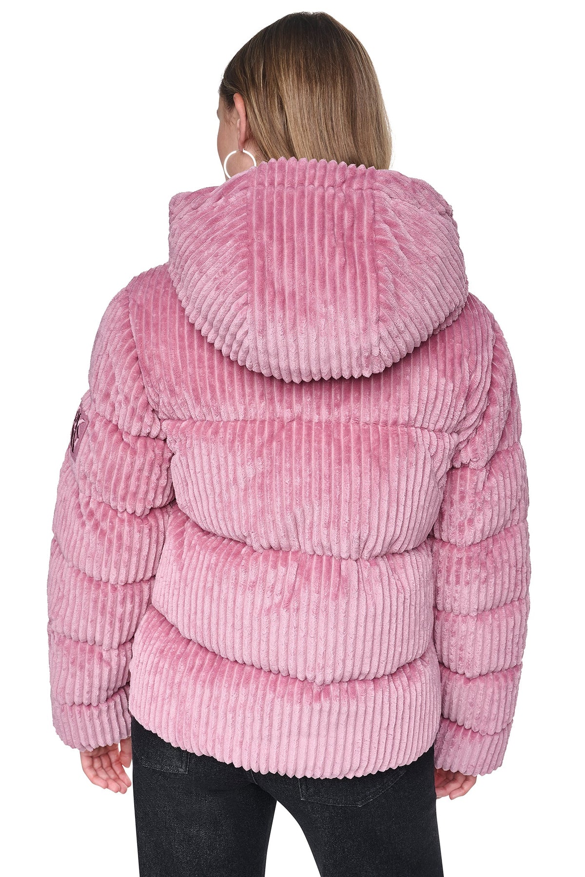 HOODED CORDUROY PUFFER JACKET