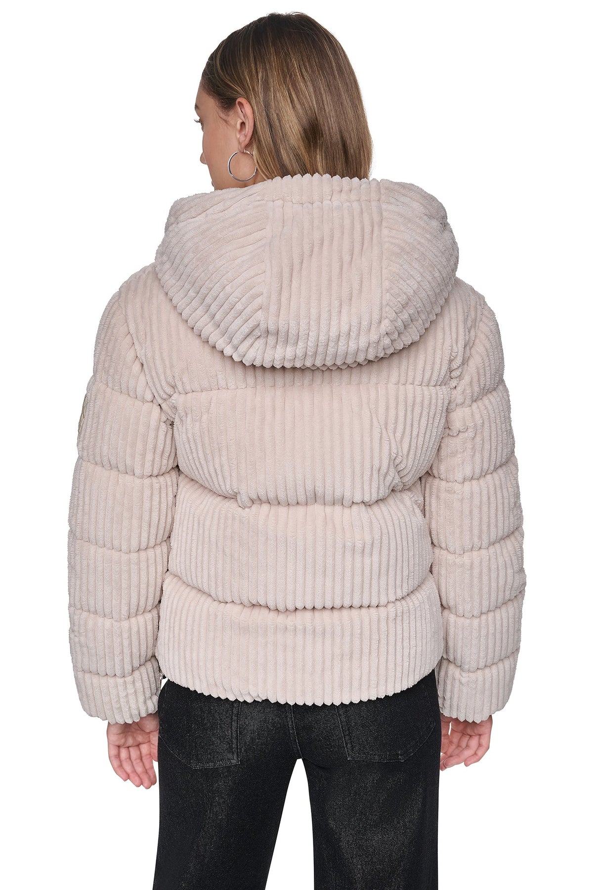 HOODED CORDUROY PUFFER JACKET