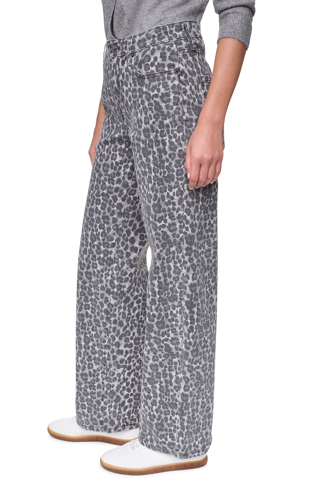 MID-RISE RHINESTUD RELAXED STRAIGHT JEAN