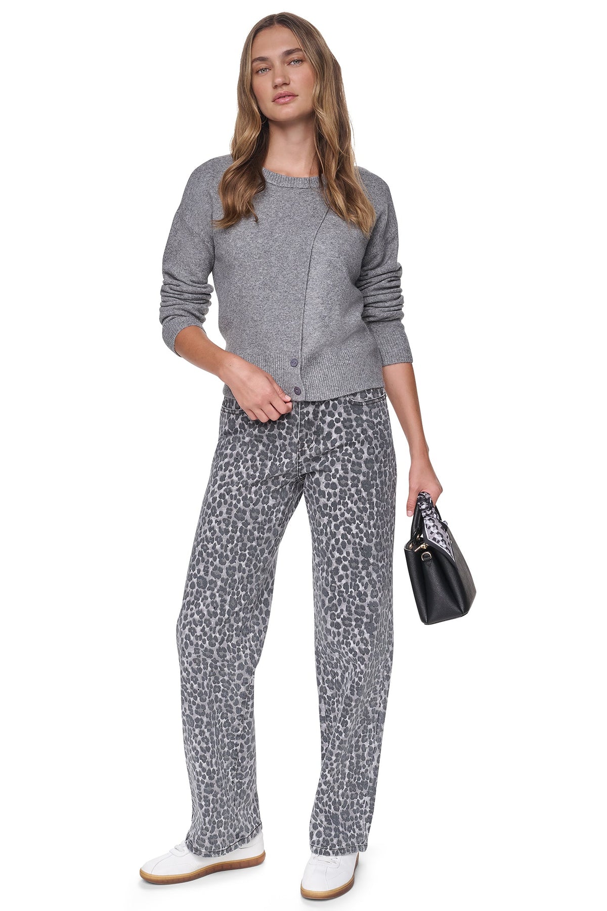 MID-RISE RHINESTUD RELAXED STRAIGHT JEAN