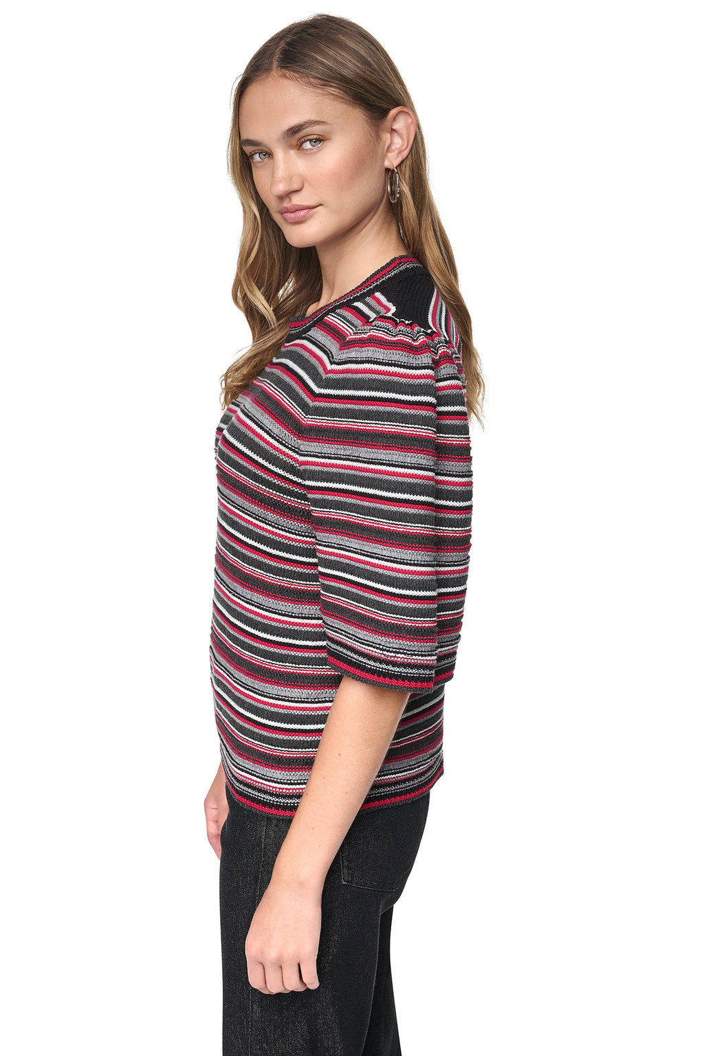 STRIPED RUGBY CREW NECK SWEATER