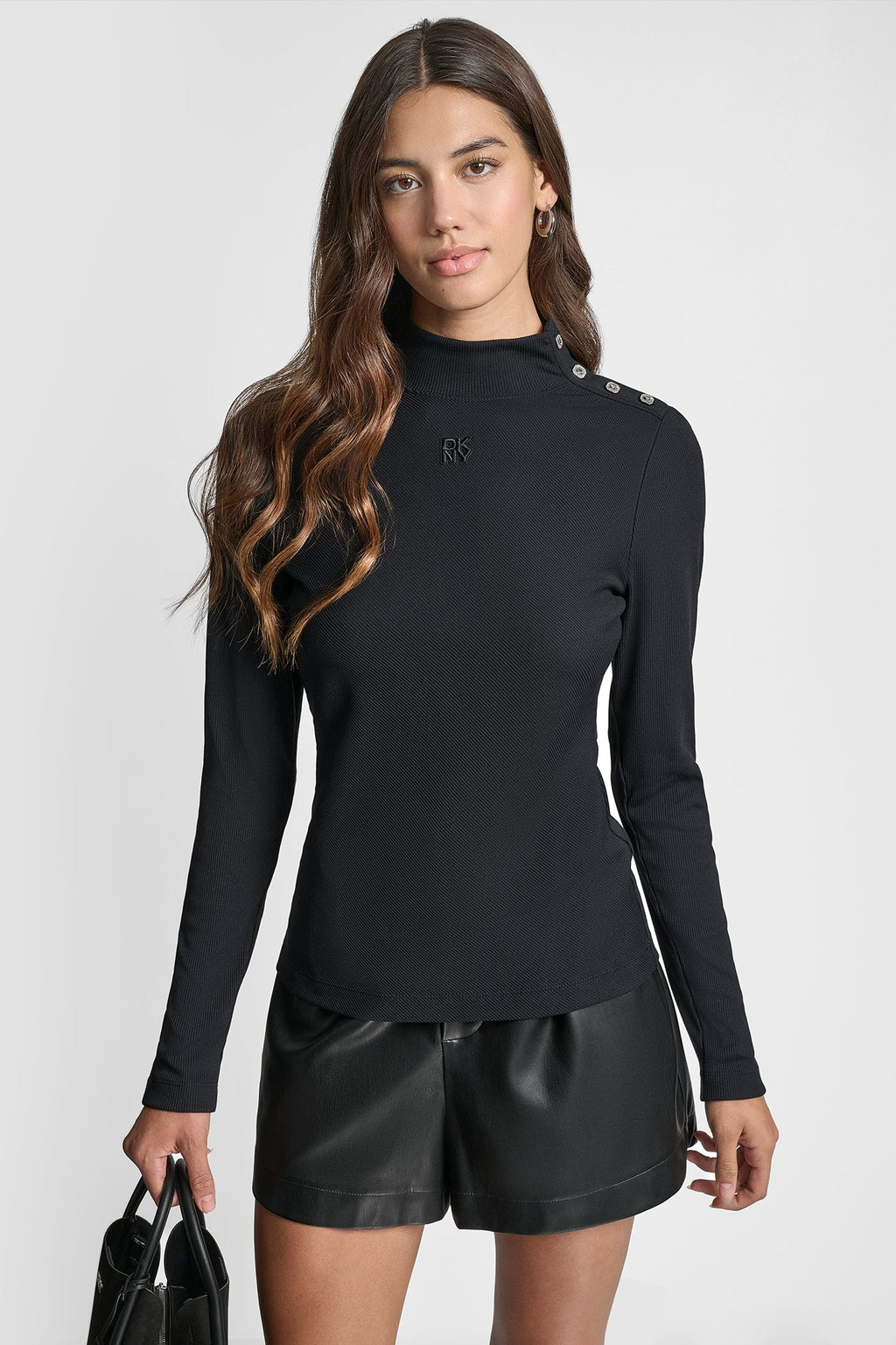 JEWEL BUTTON LONG SLEEVE TEE
