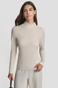 JEWEL BUTTON LONG SLEEVE TEE