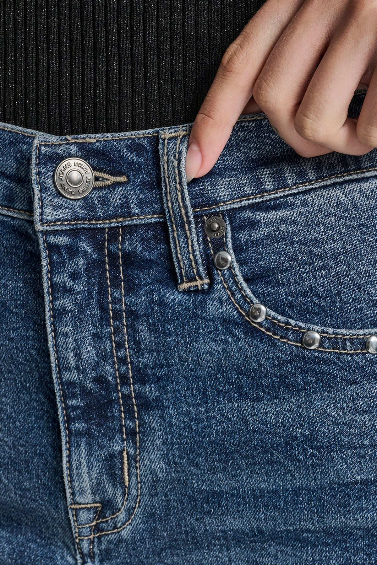 HIGH-RISE STUDDED BOOTCUT JEAN