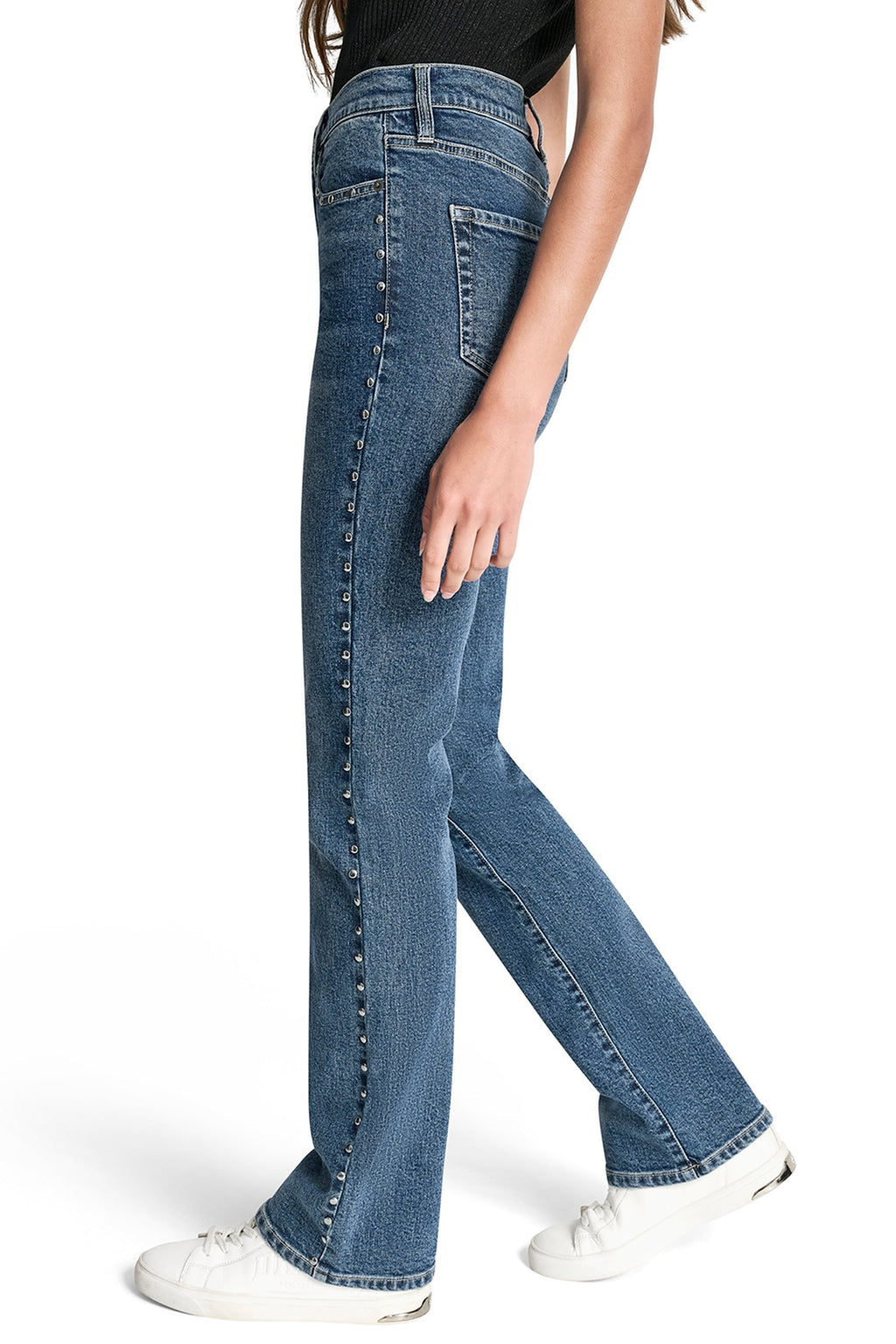 HIGH-RISE STUDDED BOOTCUT JEAN