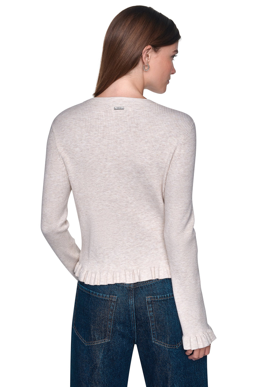 RUFFLE HEM CARDIGAN