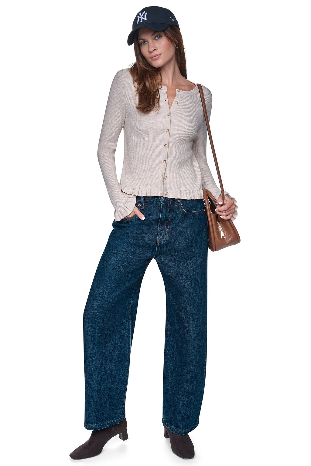 RUFFLE HEM CARDIGAN