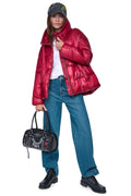 QUILTED MOCK NECK PUFFER JACKET