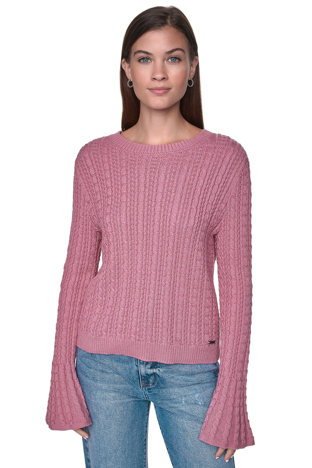 BELL CUFF CABLE SWEATER