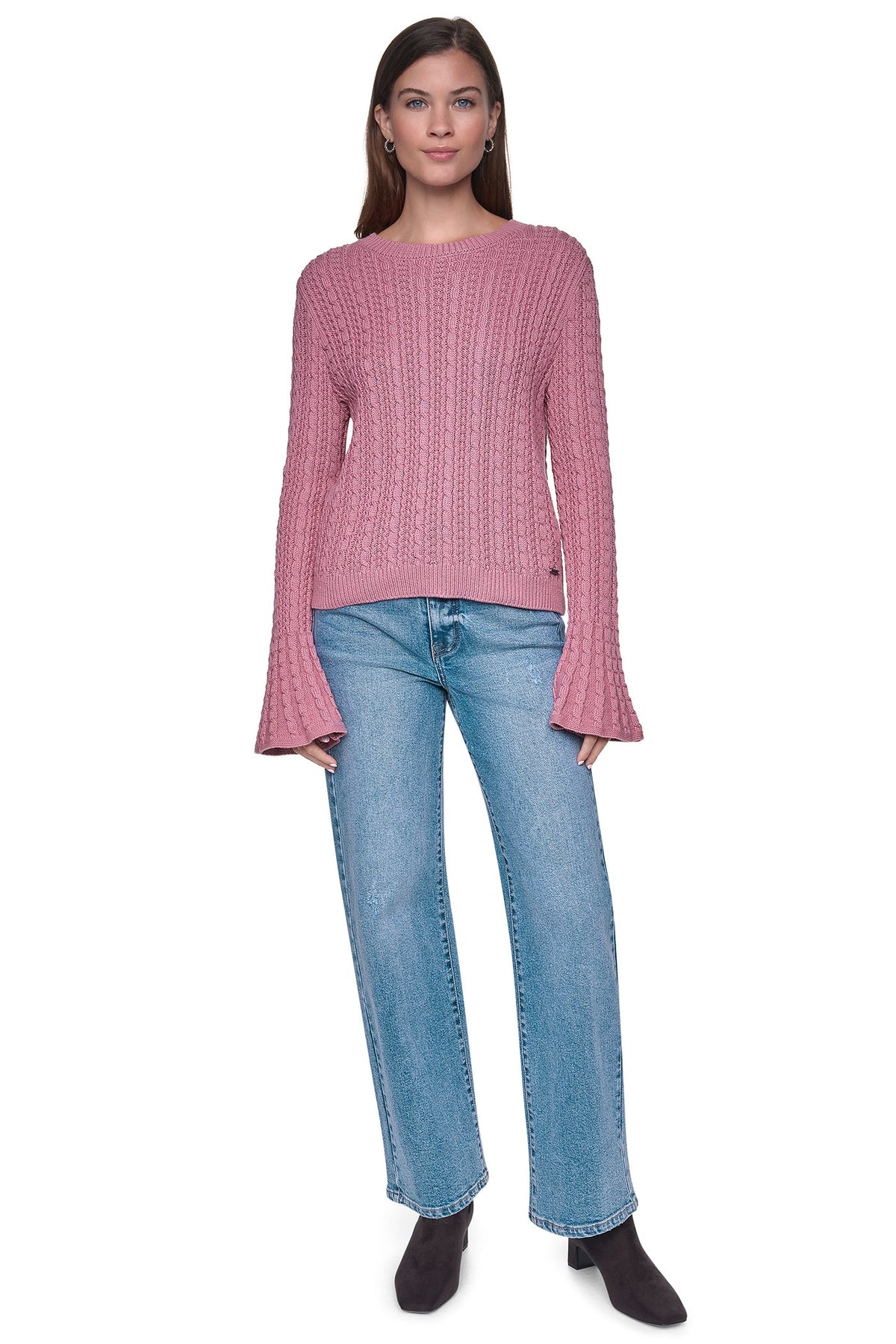 BELL CUFF CABLE SWEATER