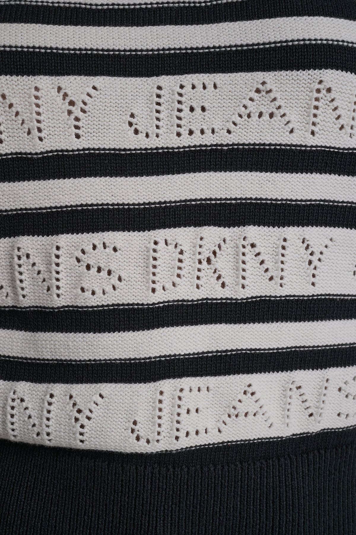 LOGO POINTELLE STRIPED SWEATER