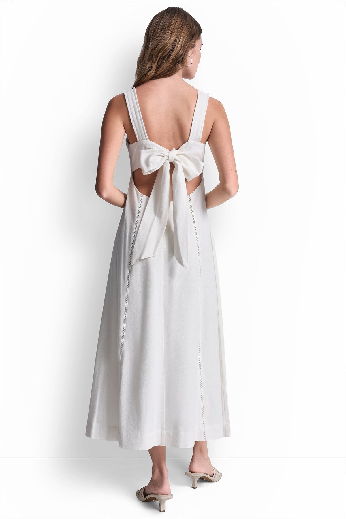 SEAMED TANK DRESS WITH TIE BACK