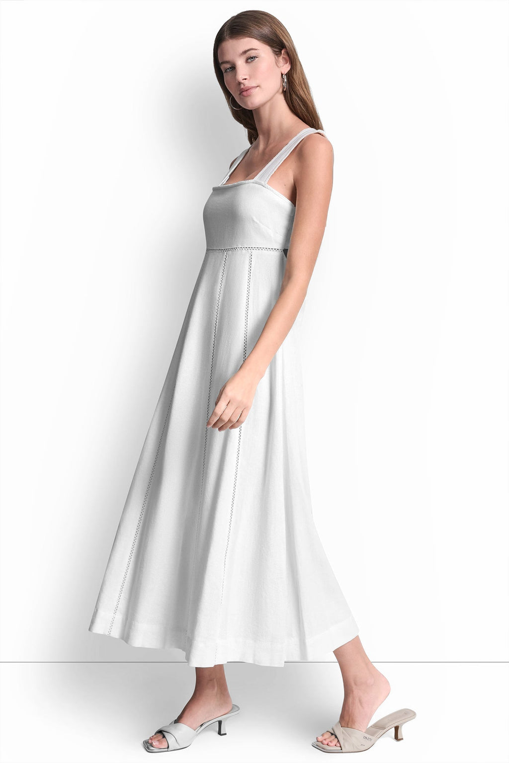 SEAMED TANK DRESS WITH TIE BACK