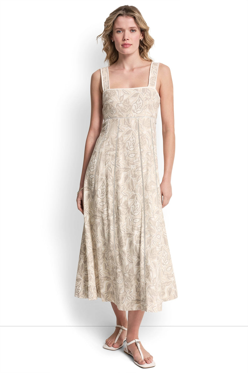 SEAMED TANK DRESS WITH TIE BACK