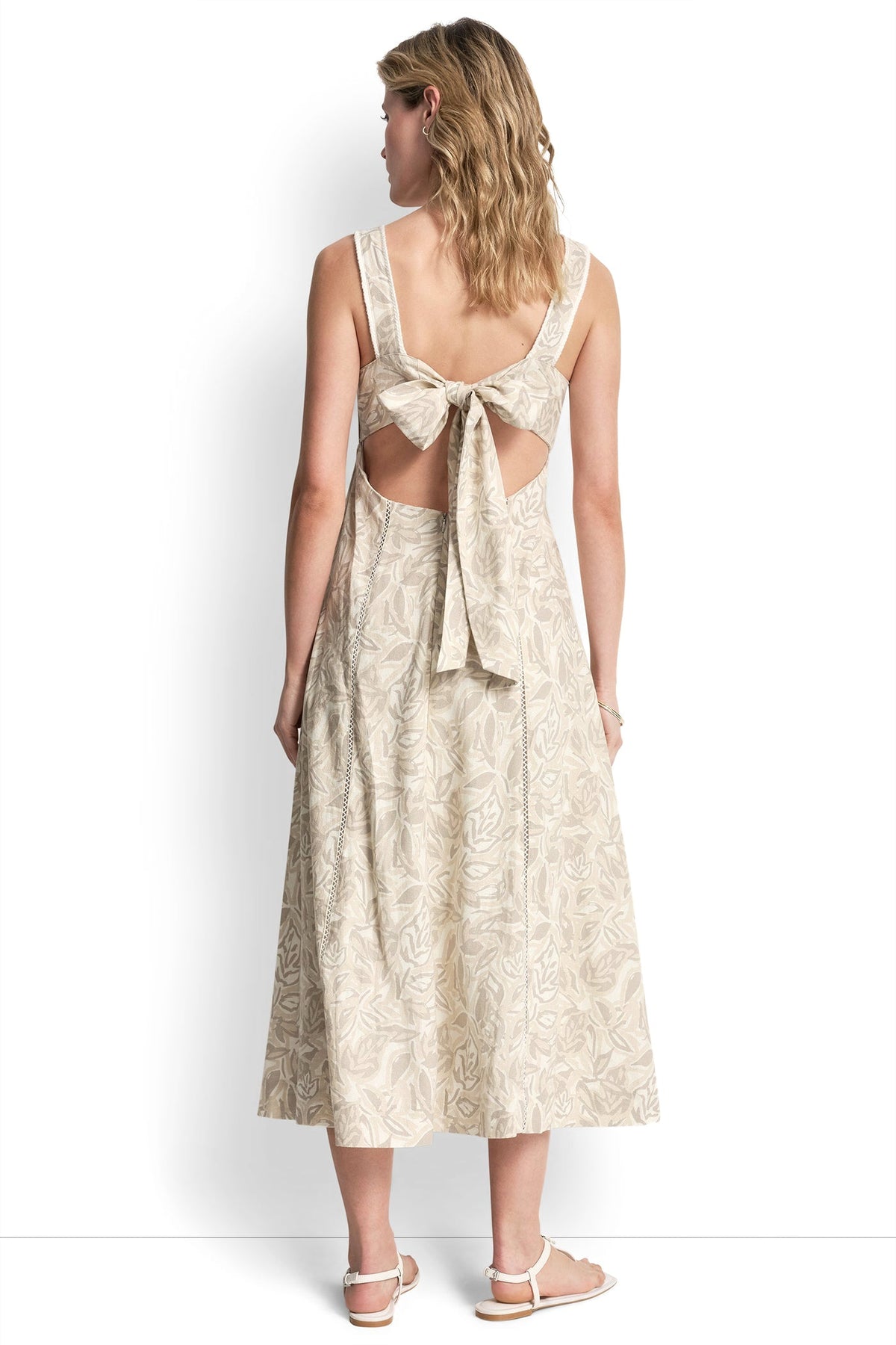 SEAMED TANK DRESS WITH TIE BACK