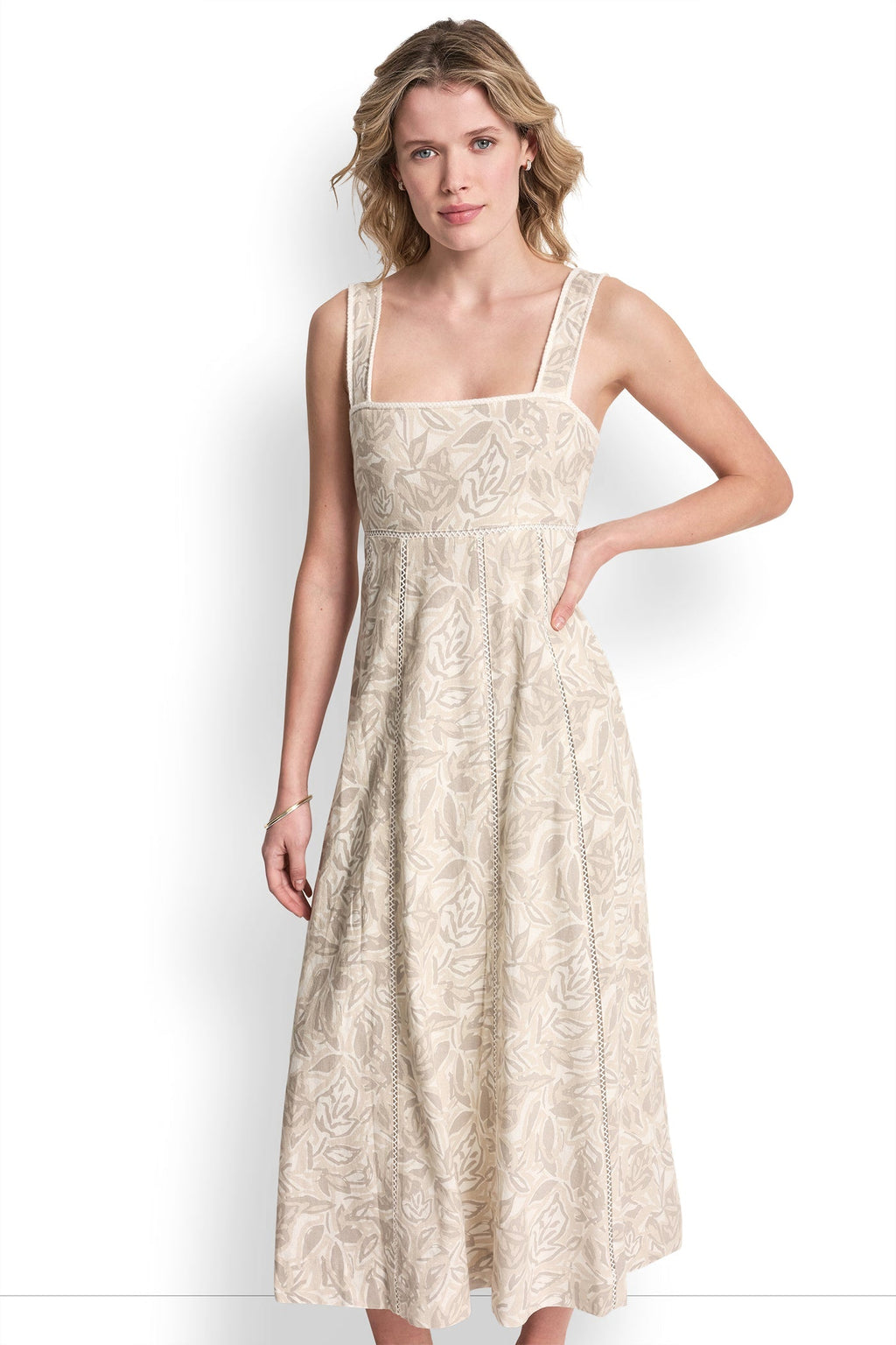 SEAMED TANK DRESS WITH TIE BACK