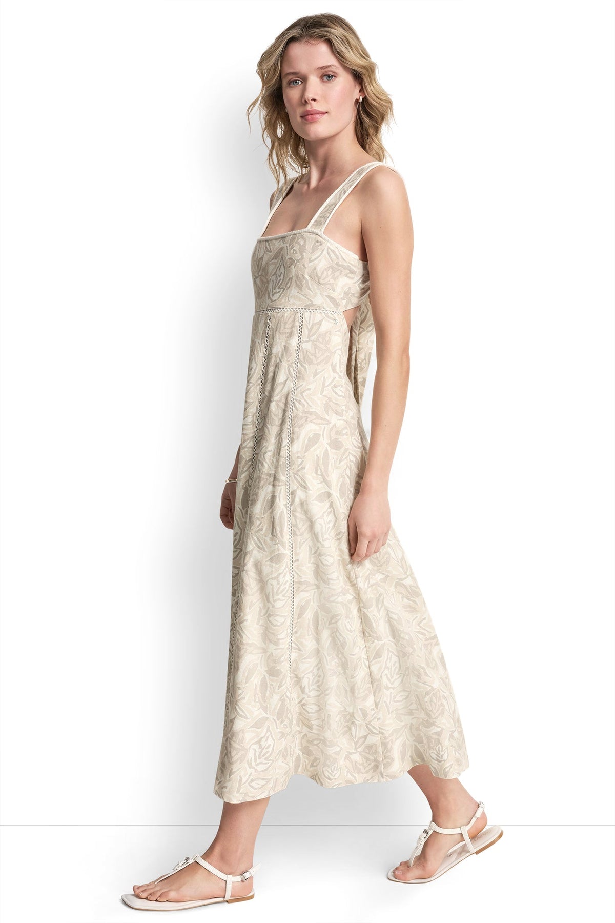 SEAMED TANK DRESS WITH TIE BACK