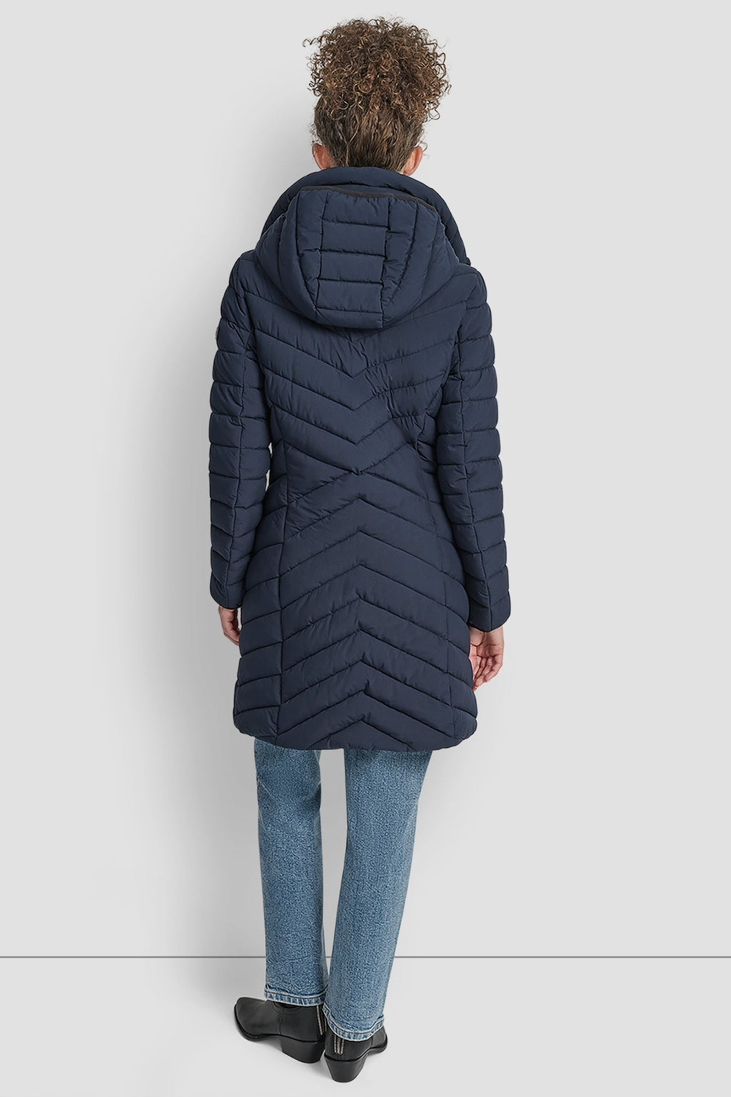 BIB FRONT HOODED PUFFER