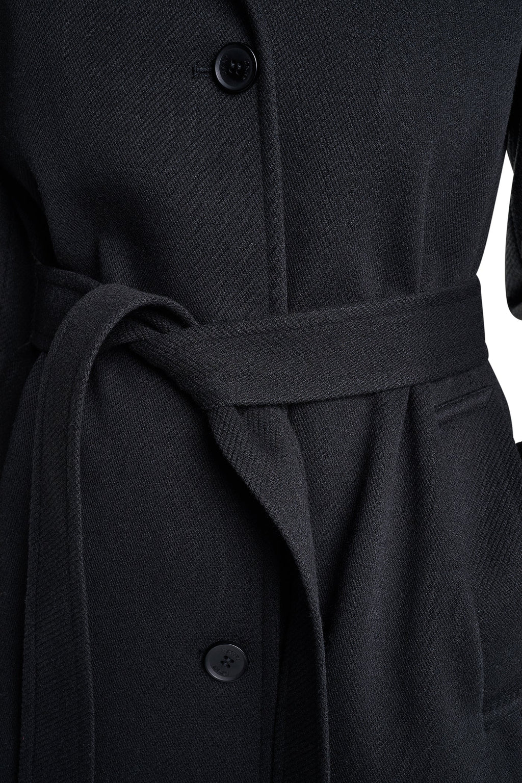 TWILL COAT WITH FUR COLLAR