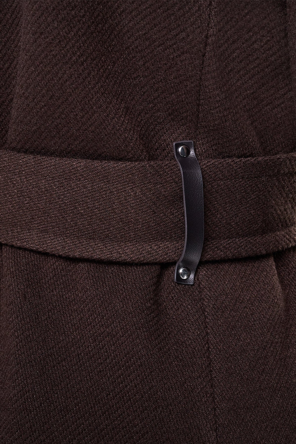 TWILL COAT WITH FUR COLLAR