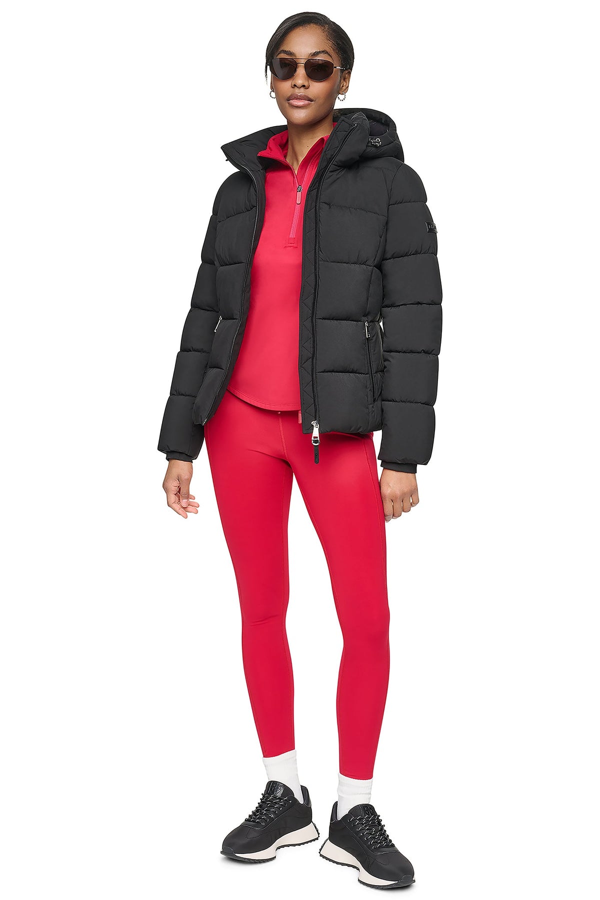 STRETCH HOODED PUFFER JACKET