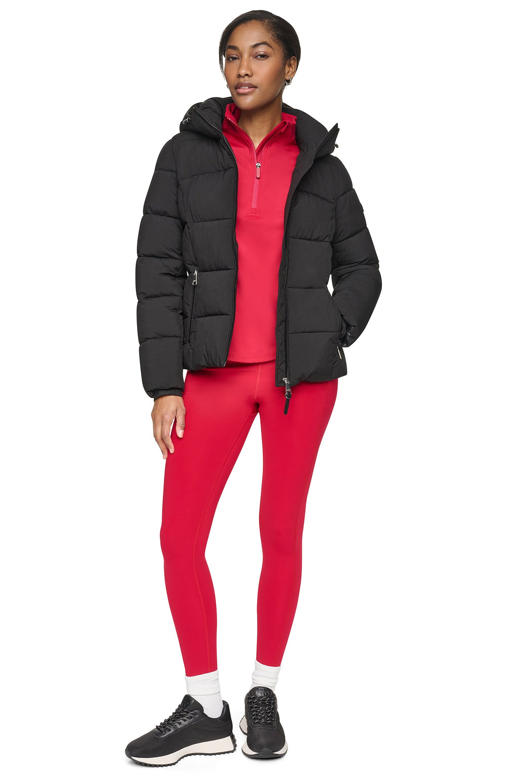 STRETCH HOODED PUFFER JACKET
