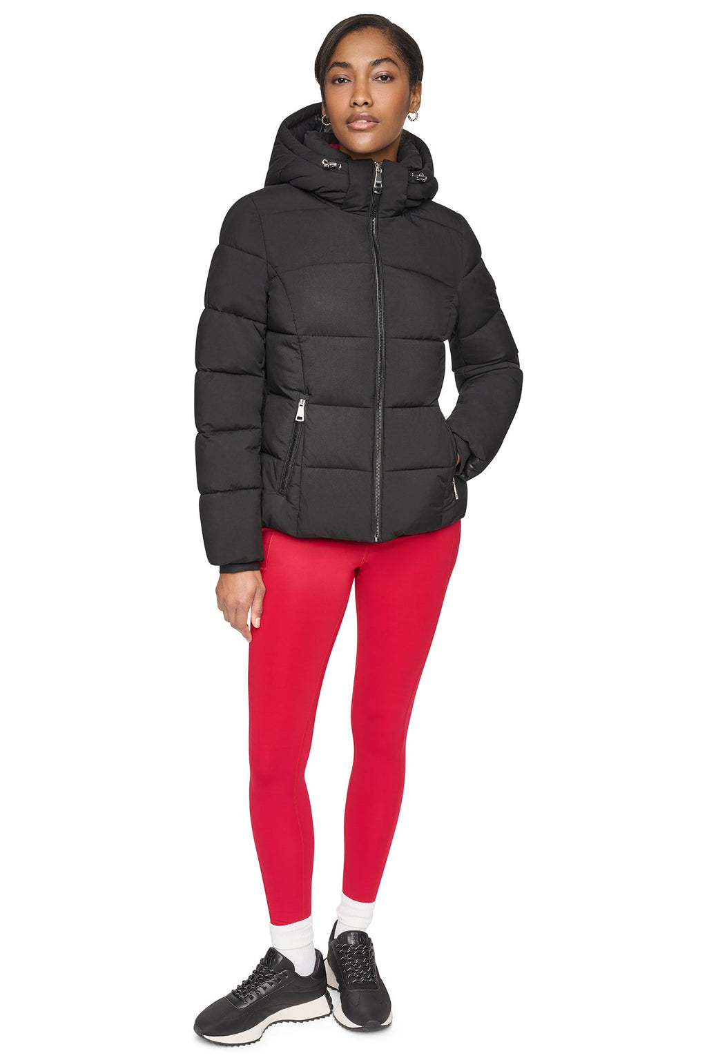STRETCH HOODED PUFFER JACKET