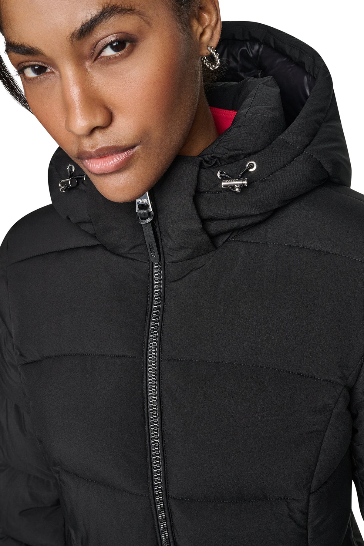STRETCH HOODED PUFFER JACKET