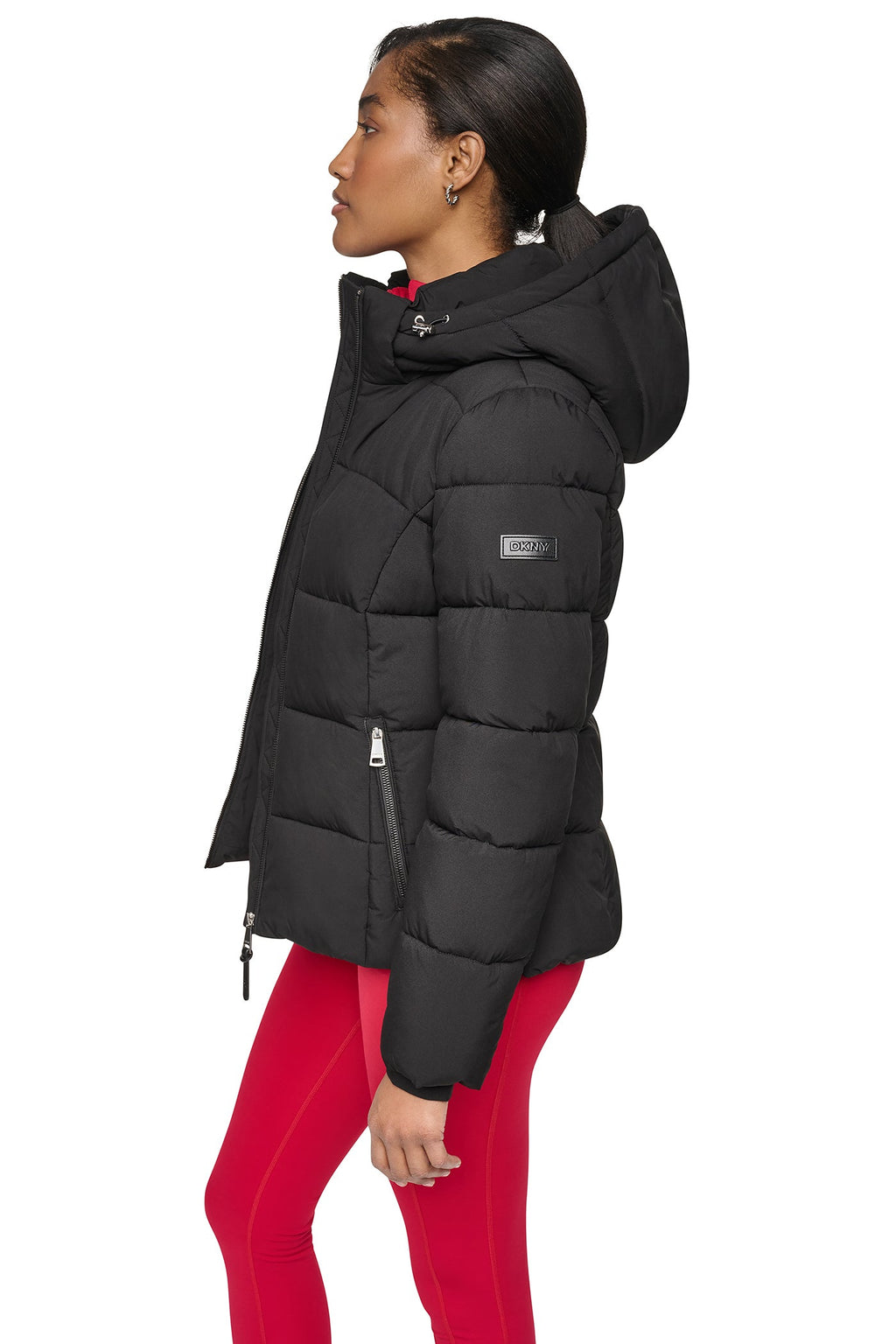 STRETCH HOODED PUFFER JACKET
