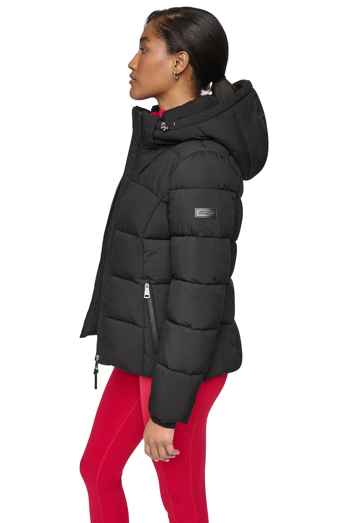 STRETCH HOODED PUFFER JACKET